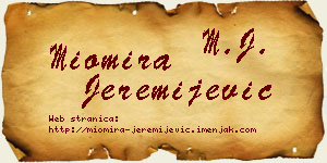 Miomira Jeremijević vizit kartica